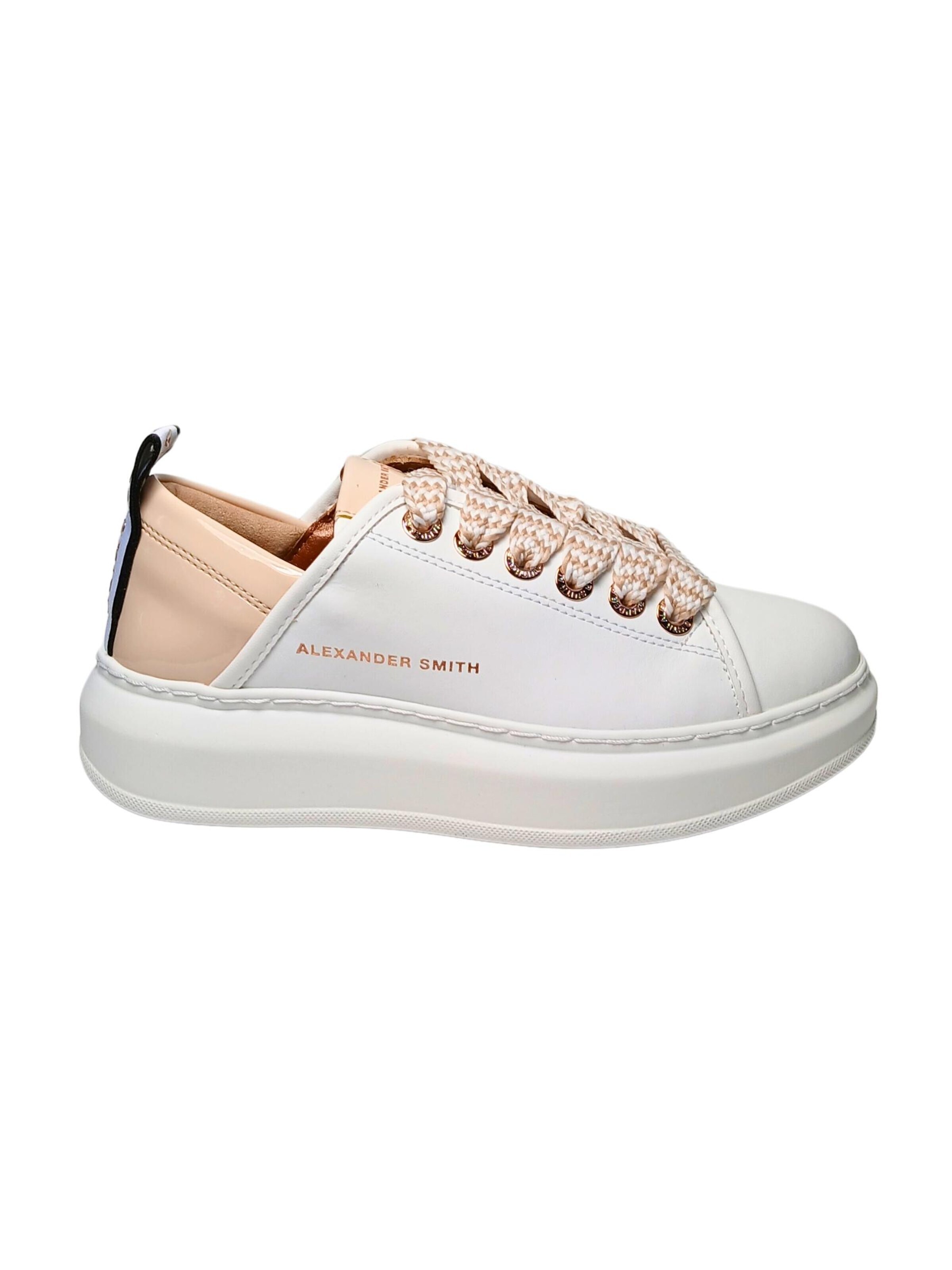 Sneaker bassa di Alexander Smith in bianco: frontale