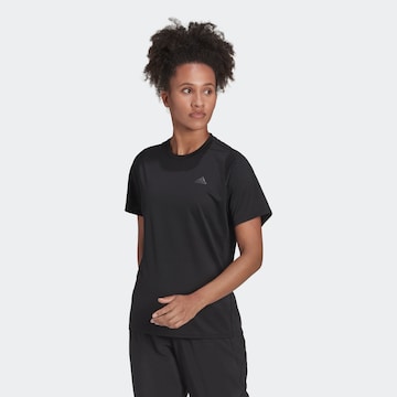 ADIDAS SPORTSWEAR - Camisa funcionais 'Run Icons ' em preto: frente