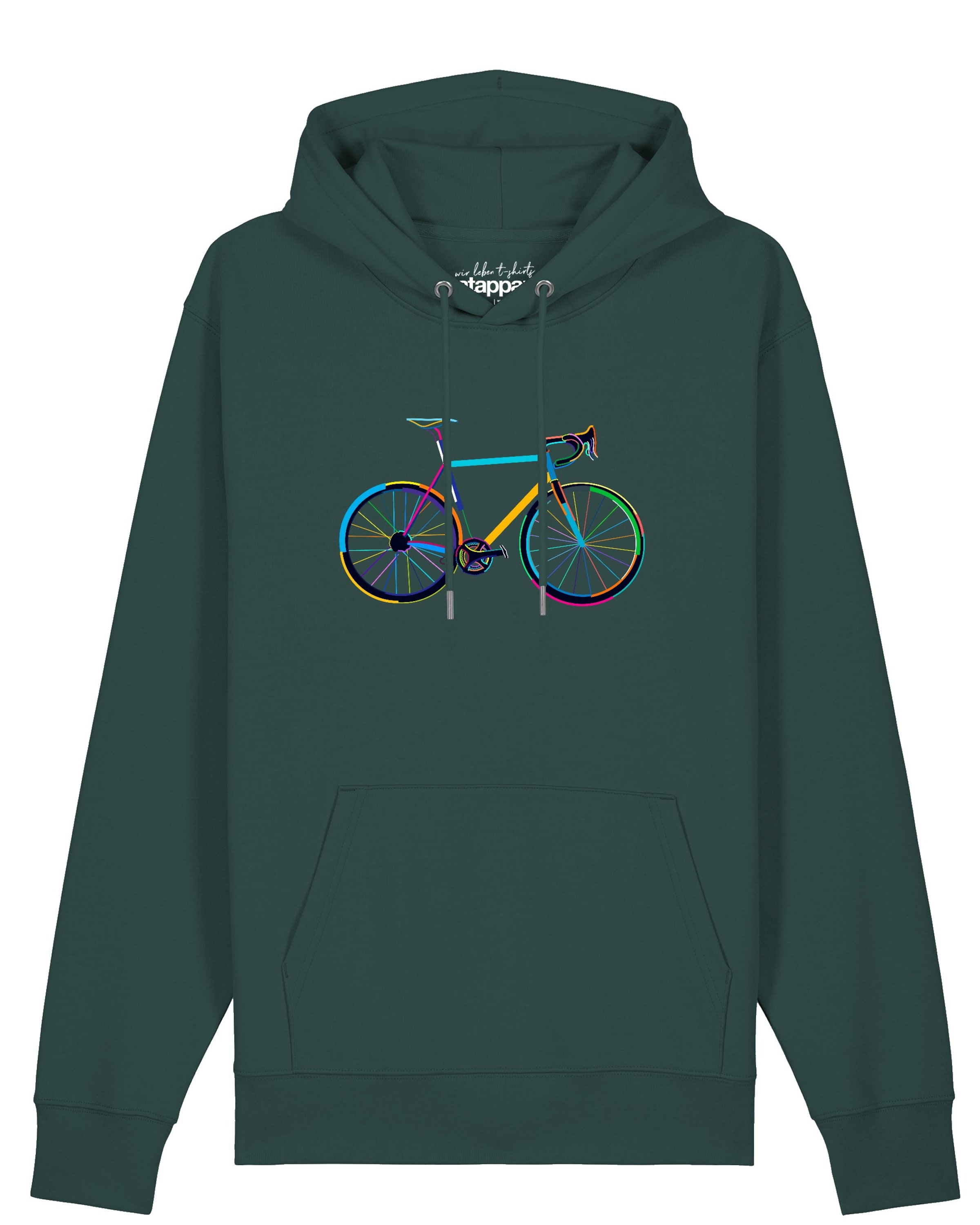 Sweat-shirt ' Fahrrad by night ' Watapparel en vert : devant