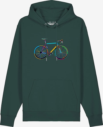Sweat-shirt ' Fahrrad by night ' Watapparel en vert : devant