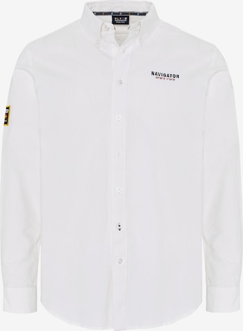 Navigator Regular fit Button Up Shirt in White: front