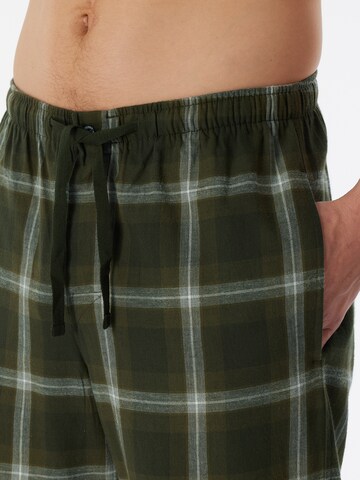 SCHIESSER Pyjama lang 'Warming Nightwear' in Groen