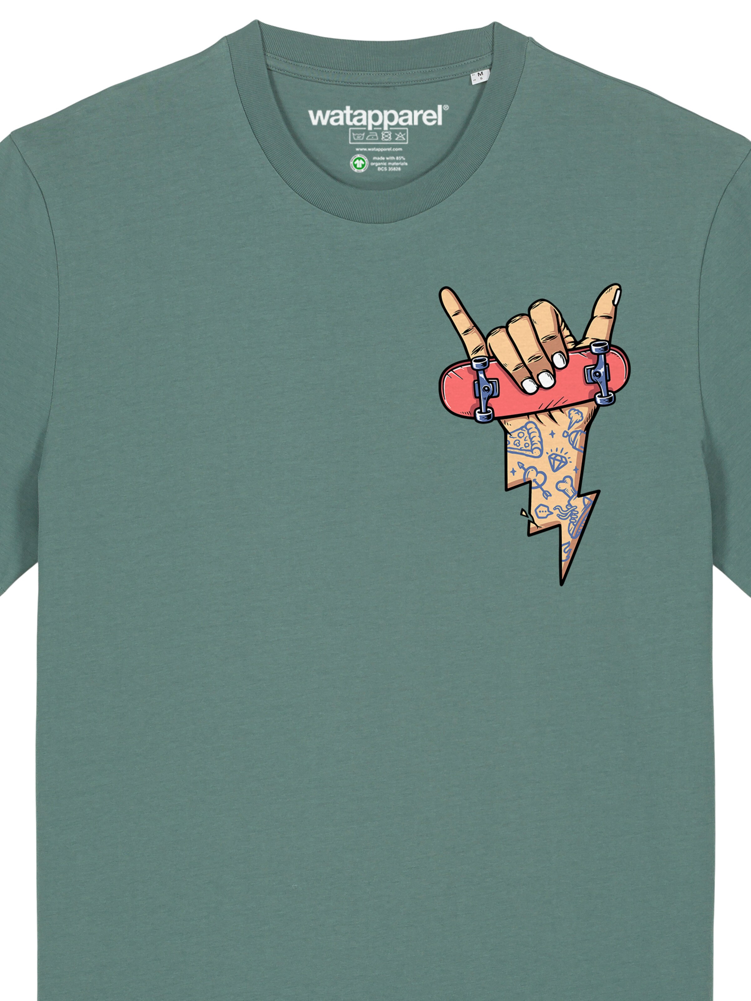 T-Shirt 'Skateboard' Watapparel en vert