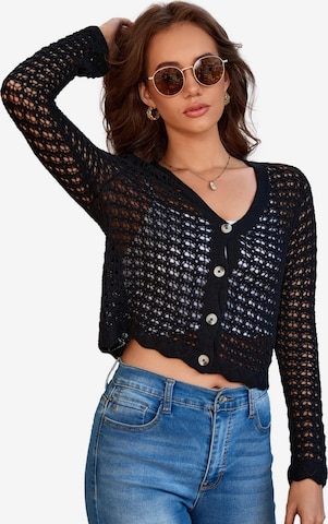 Yesfashion Kardigan w kolorze czarny: przód