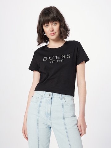GUESS Shirt 'CRYSTAL EASY' in Black: front