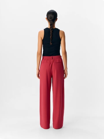 Wide Leg Pantalon chino 'OBJLisa' OBJECT en rouge