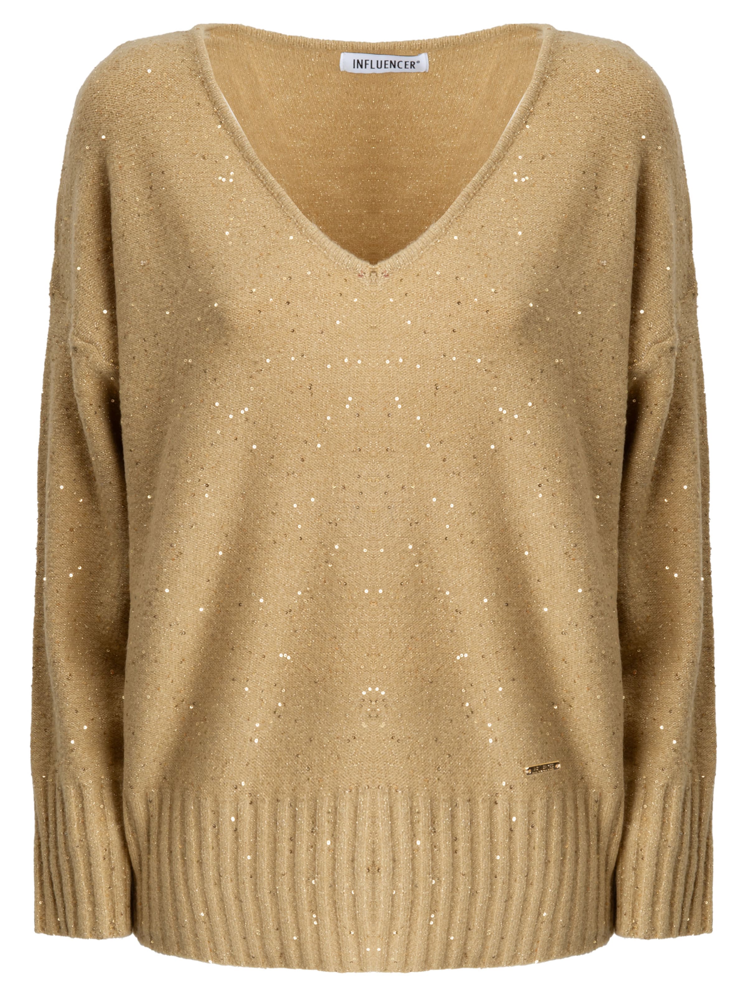 Influencer Trui in Goud: voorkant