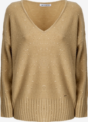 Influencer Pullover in Gold: Vorderseite