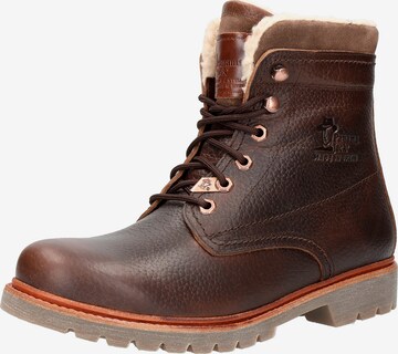 PANAMA JACK Lace-Up Boots 'P03 Aviator' in Brown: front