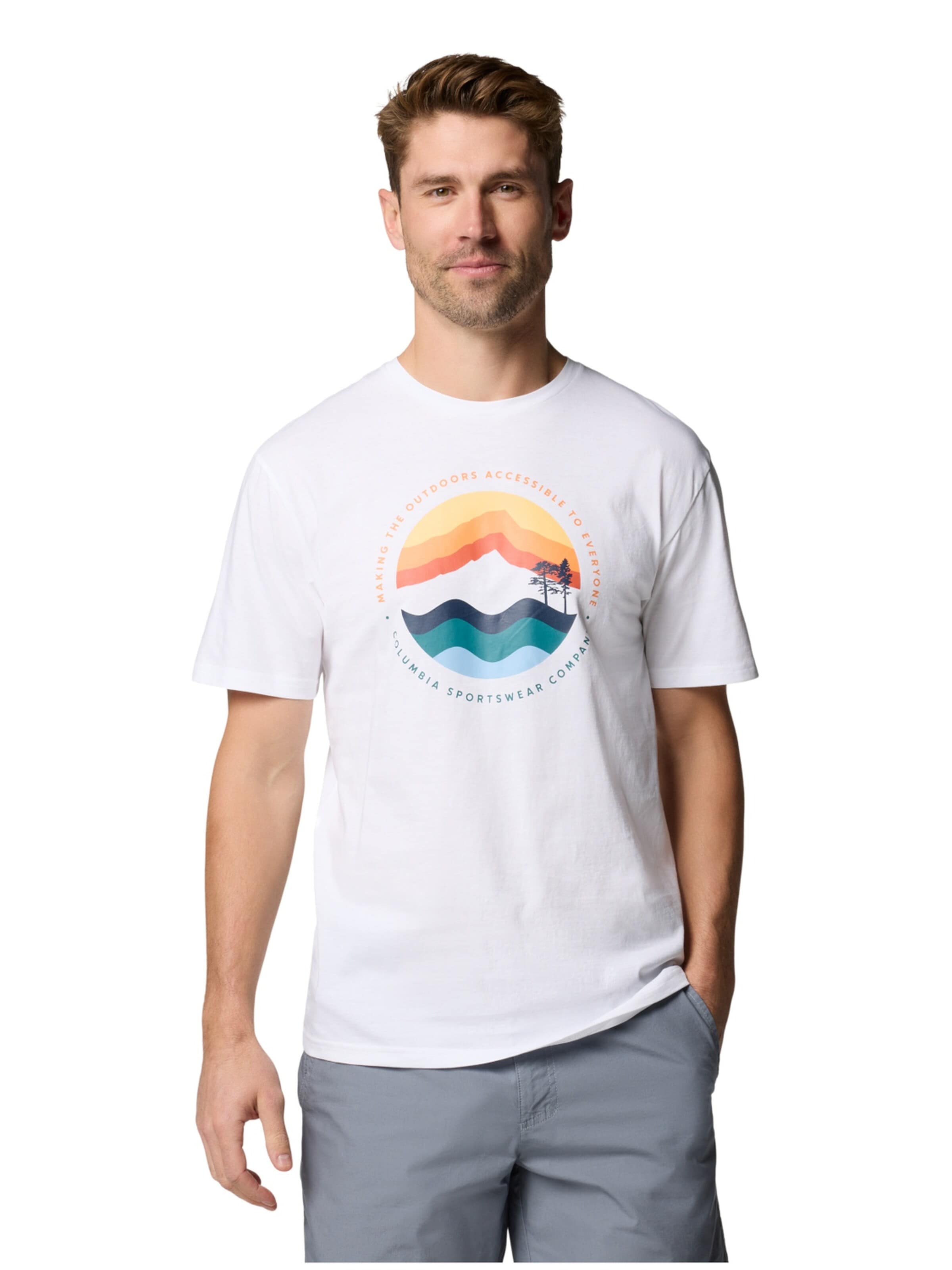 COLUMBIA Shirt 'Columbia Path Lake II Graphic' in White: front