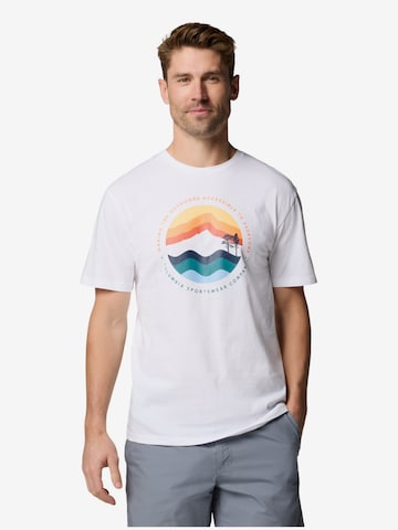T-Shirt 'Columbia Path Lake II Graphic' COLUMBIA en blanc : devant