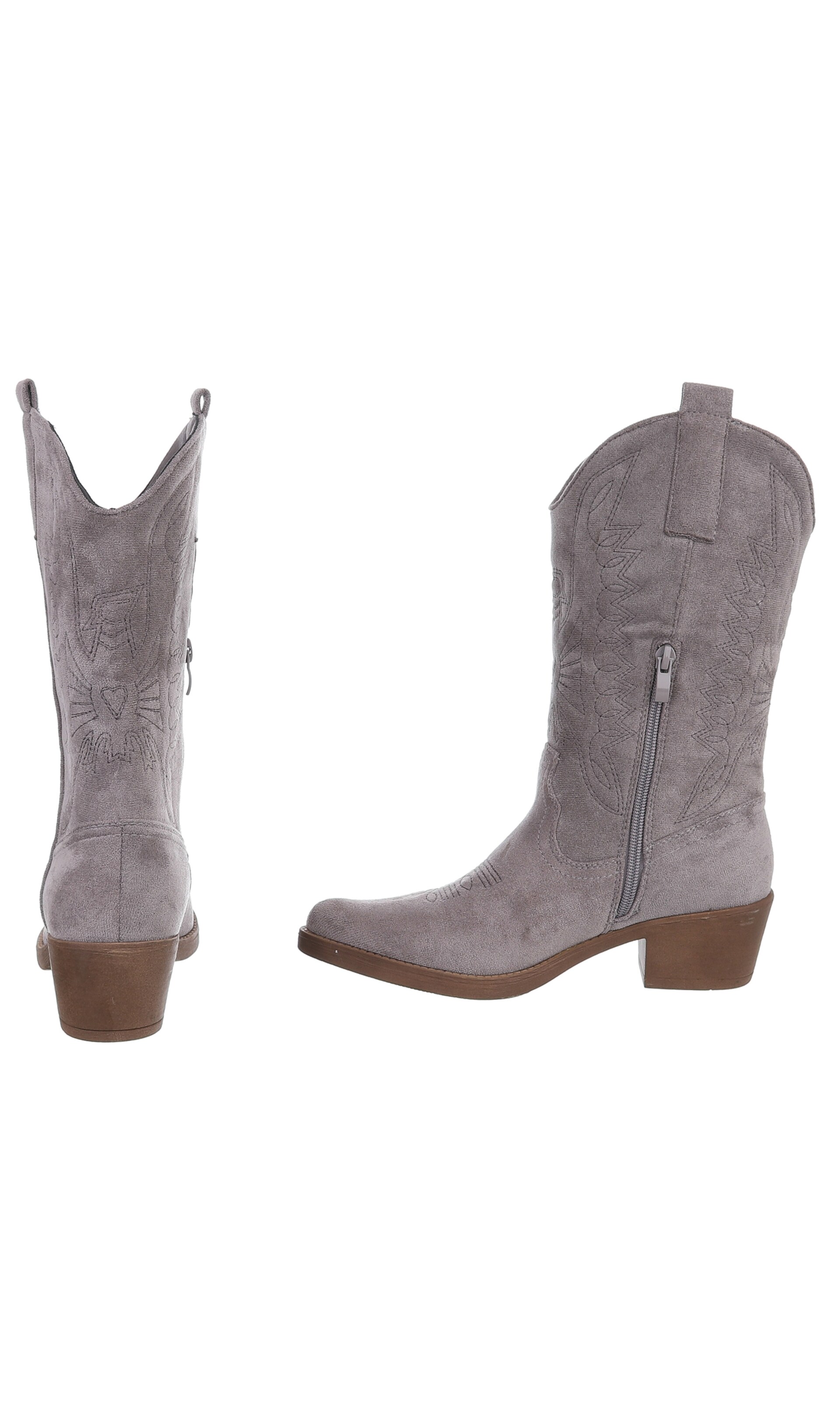 Ital-Design Cowboystiefel in Grau