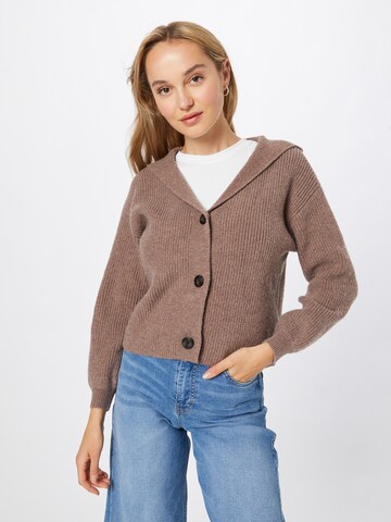 ABOUT YOU Knit Cardigan 'Nina' in Brown: front