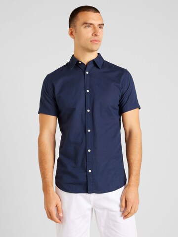 JACK & JONES Regular fit Button Up Shirt in Blue: front