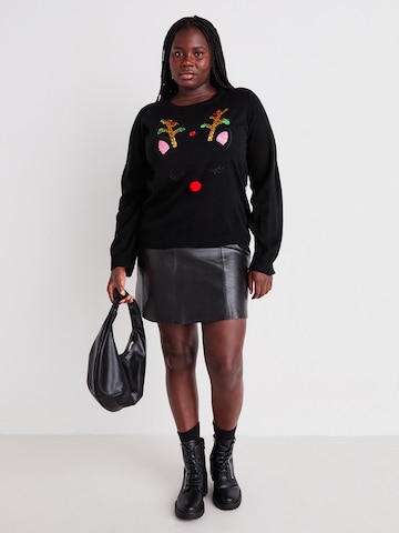 Vero Moda Curve Pulóver 'VMCRUDOLF' - fekete