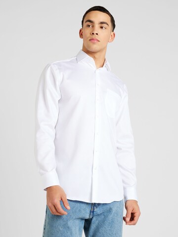 SEIDENSTICKER - Regular Fit Camisa clássica 'Smart Cassics' em branco: frente