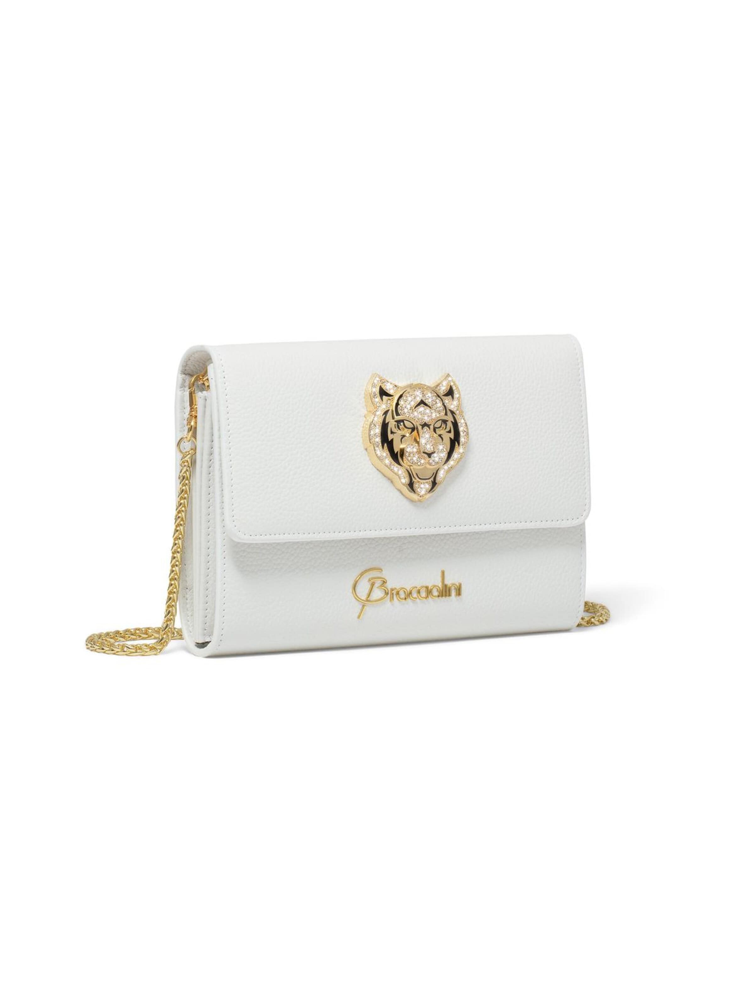 Pochette 'Lady Tigre' di Braccialini in bianco