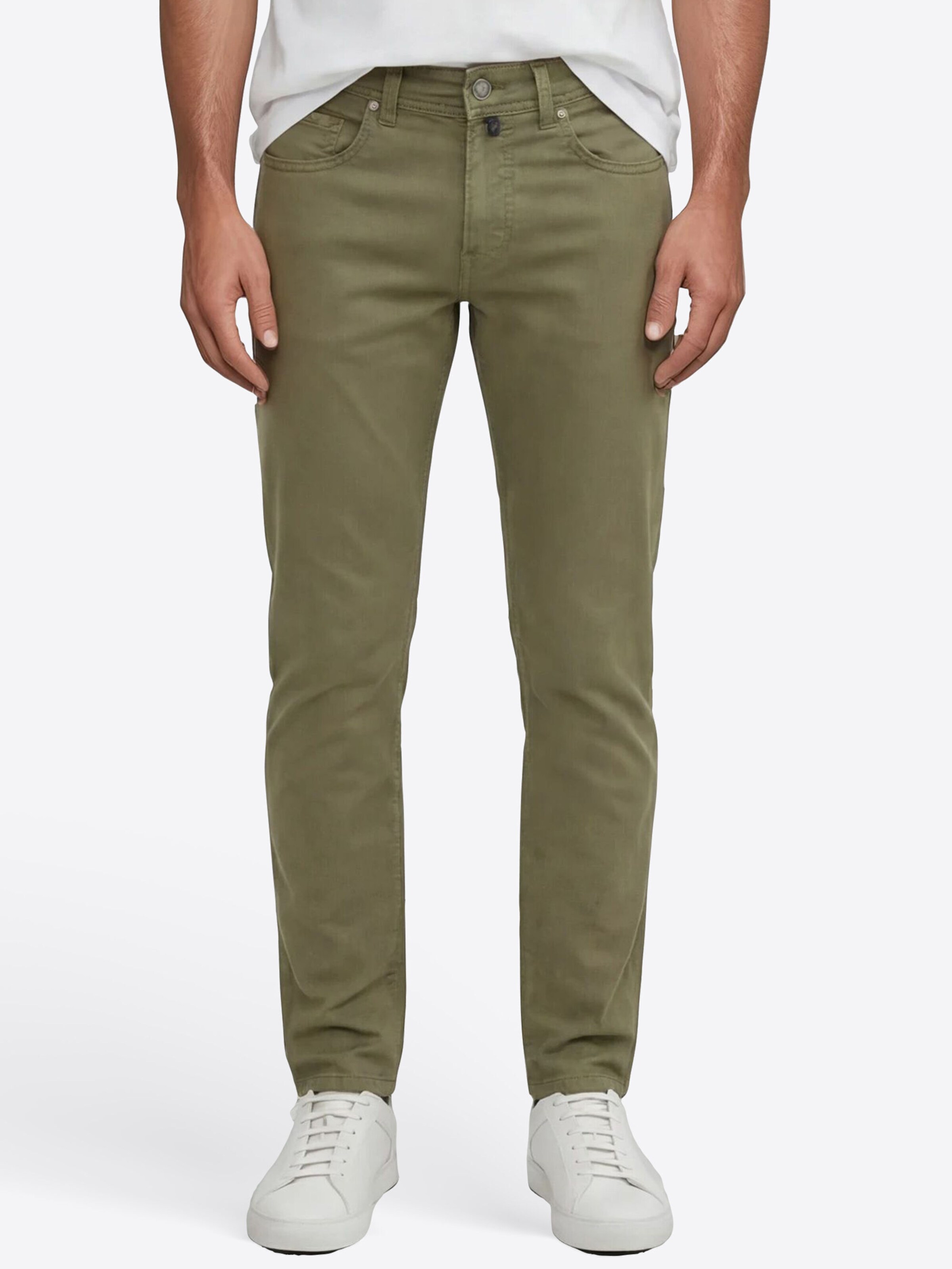 Effilé Pantalon 'Lyon' PIERRE CARDIN en vert : devant