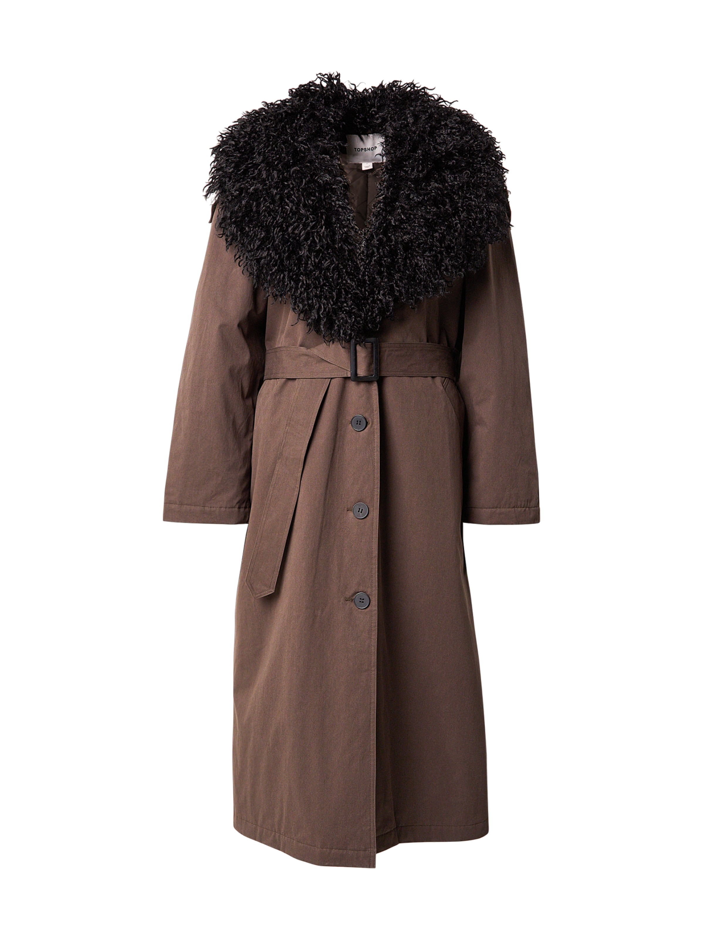 TOPSHOP Преходно палто 'TSANA' в шоколад / черно, Преглед на продукта