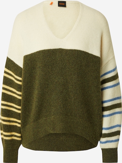 BOSS Sweater 'Fondy' in Beige / Blue / Yellow / Olive, Item view