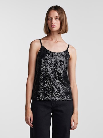 PIECES Top 'DELPHIA' in Black: front