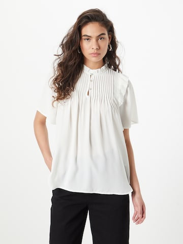 BRUUNS BAZAAR - Blusa 'Camilla Adona' en blanco: frente