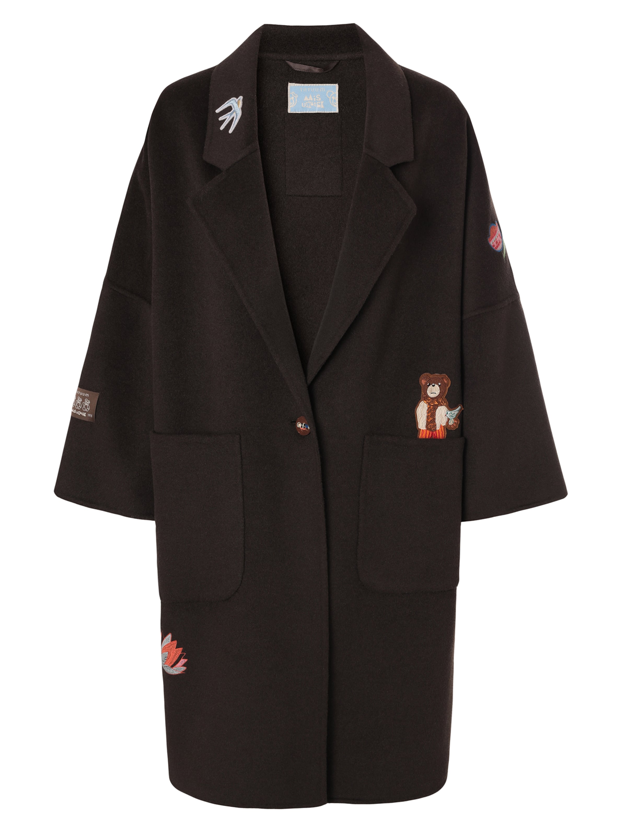 TATUUM Manteau mi-saison en L en chocolat, Vue avec produit