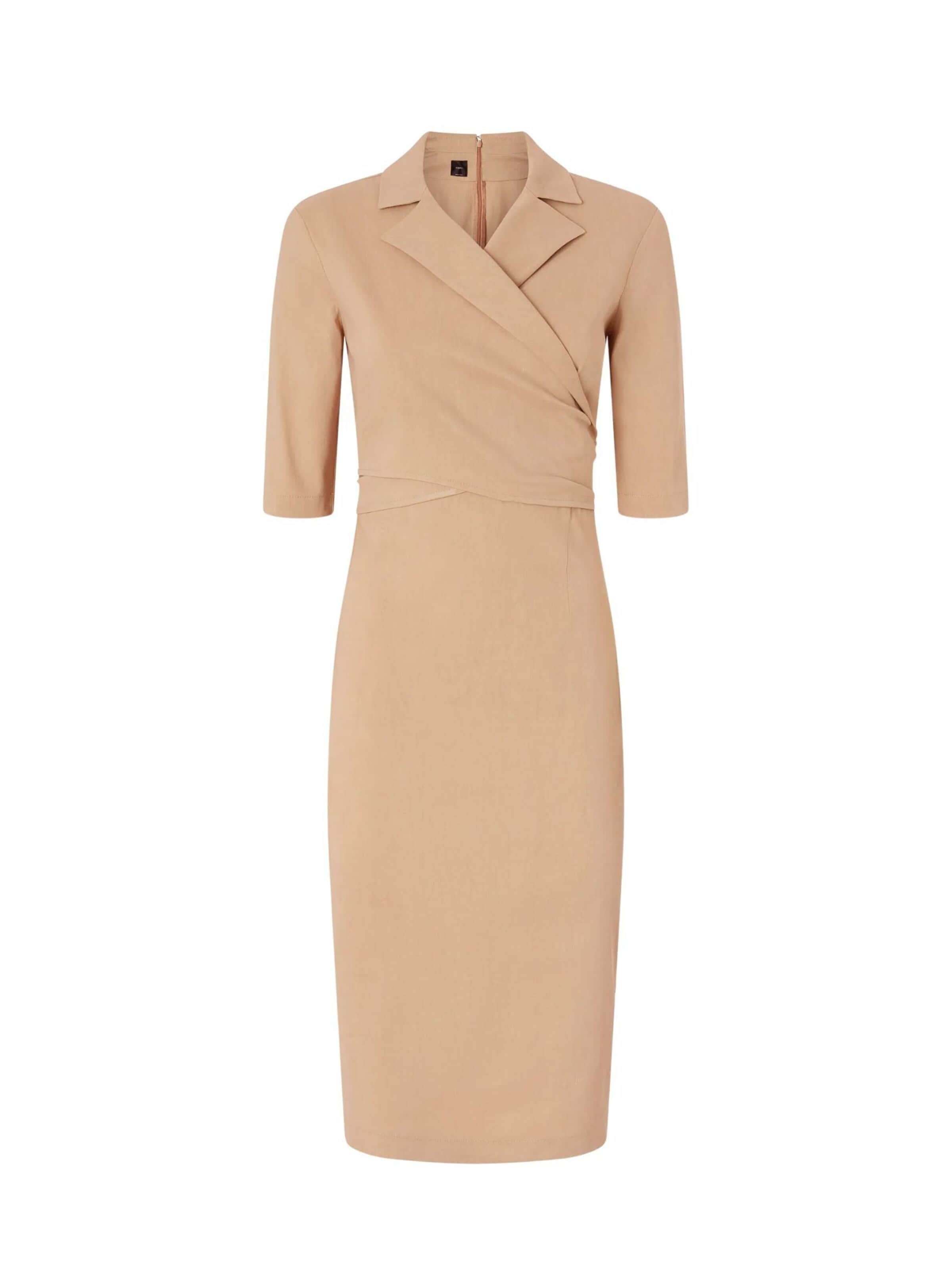 Robe 'PINKO ALLYSON ABITO LINO STRETCH ABITO' PINKO en beige : devant