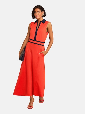 love & roses - Vestido camisero en naranja: frente