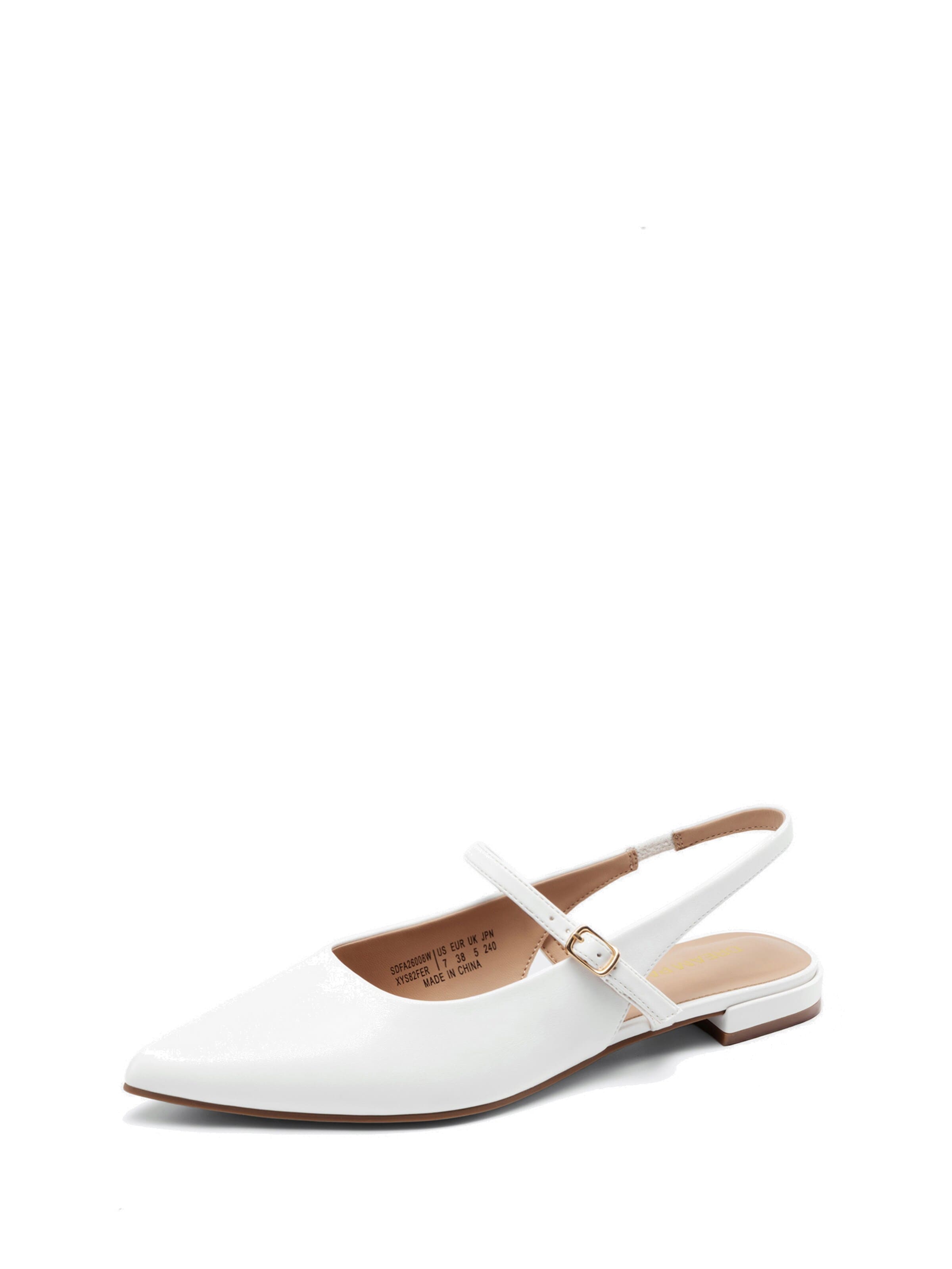 Dream Pairs Ballet Flats in White: front