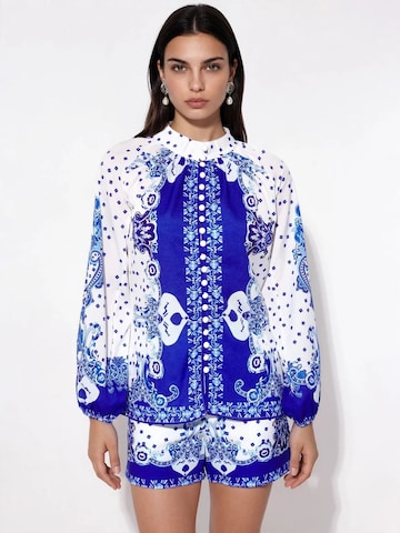Pantalons de tailleur MSN Collection en bleu : devant