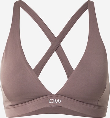 ICANIWILL Sportovní podprsenka 'Luxe' – hnědá: přední strana