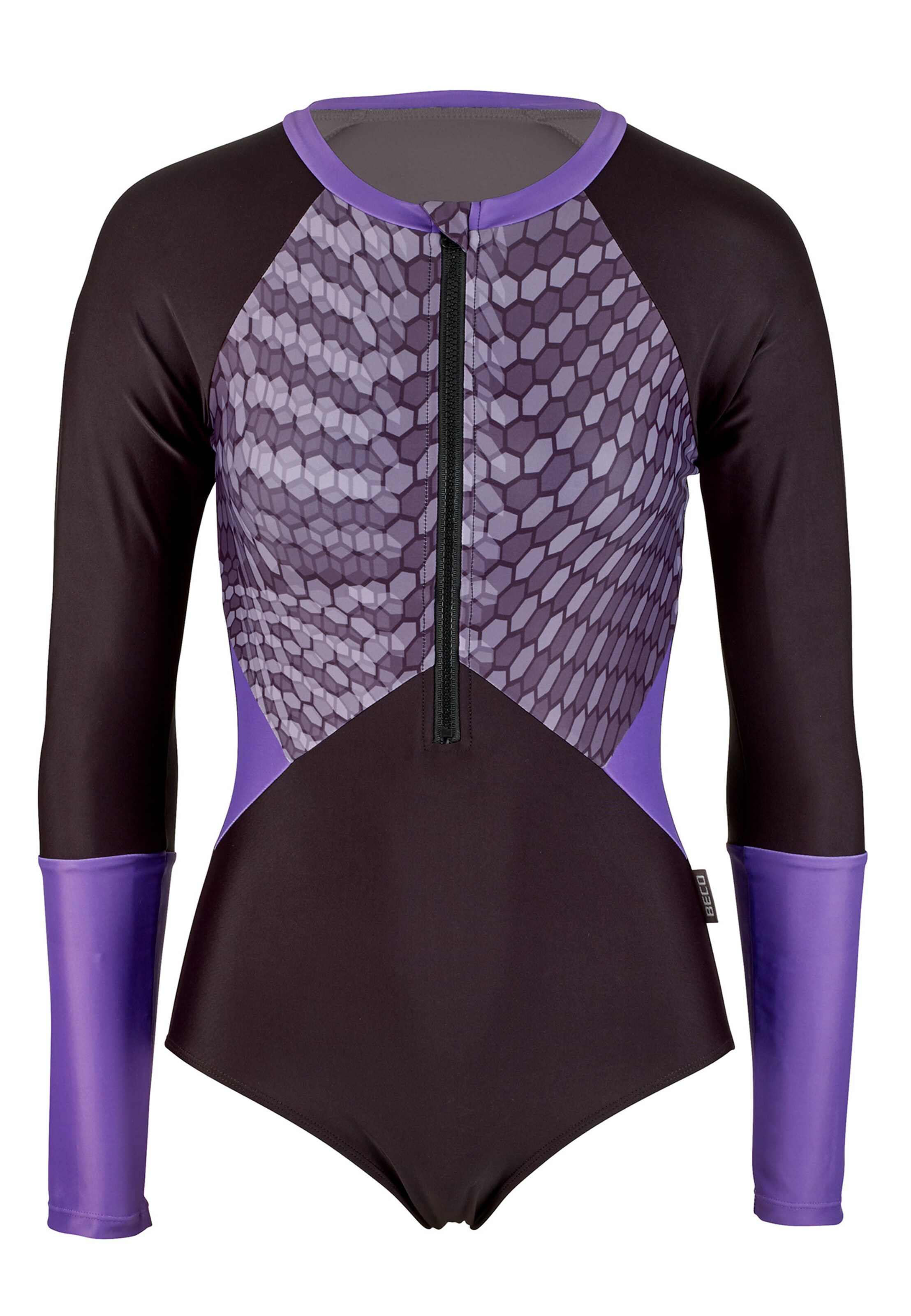 BECO the world of aquasports Bustier Badpak 'Hexagon' in Lila: voorkant