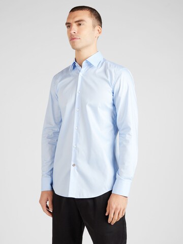 BOSS Slim fit Overhemd 'H-HANK' in Blauw: voorkant