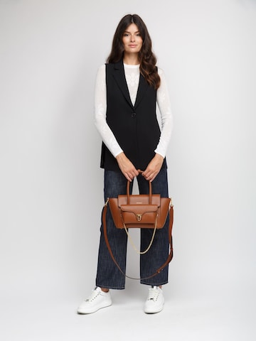 Coccinelle Handtas 'Coccinelle Double Beat Handbag Grained Leather' in Bruin: voorkant