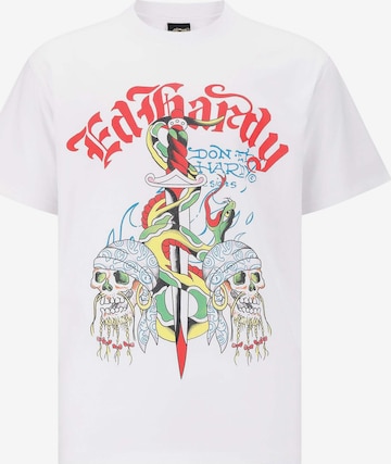 balta Ed Hardy Marškinėliai: priekis