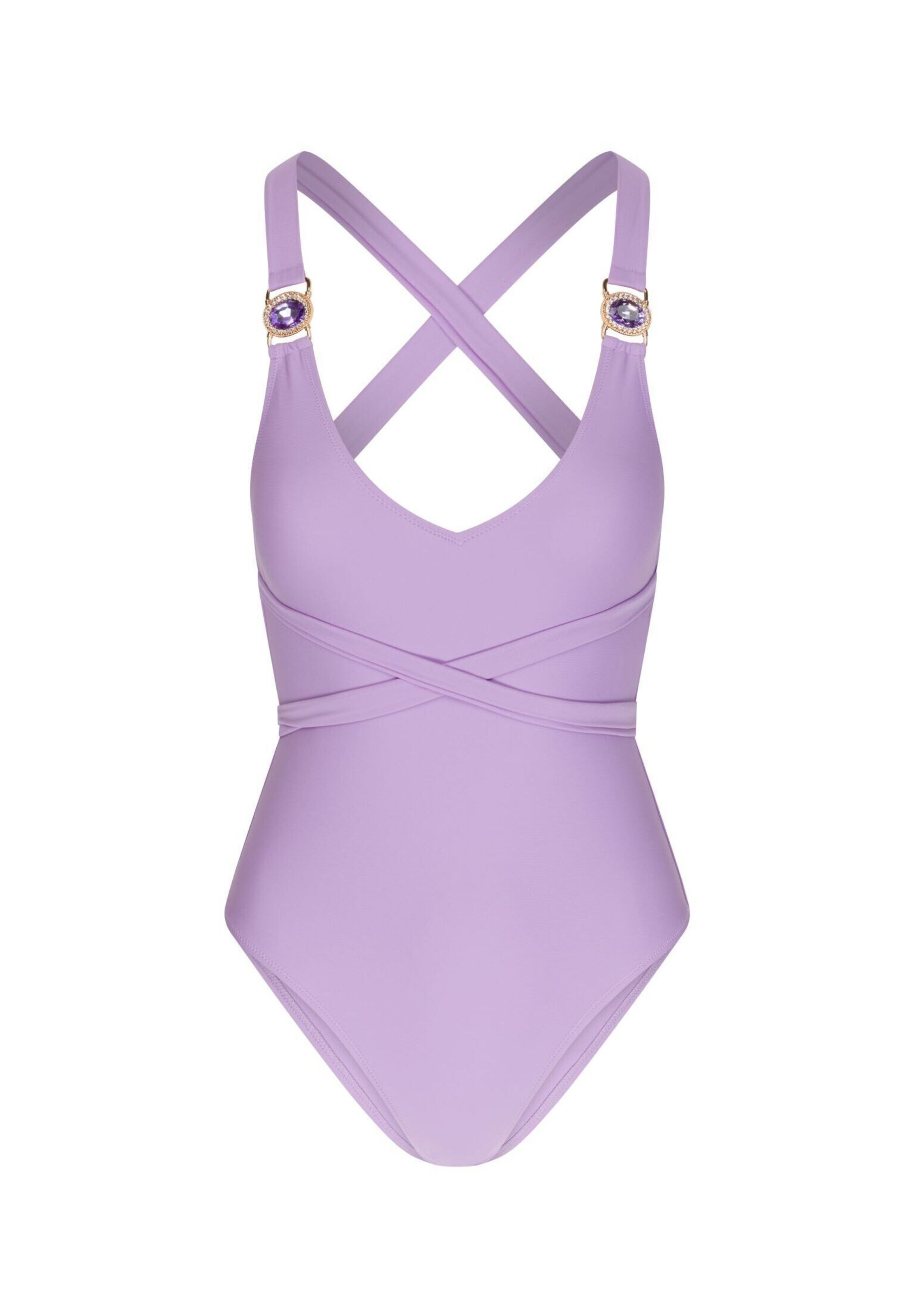 Moda Minx Badeanzug 'Amour' in Lila: Vorderseite