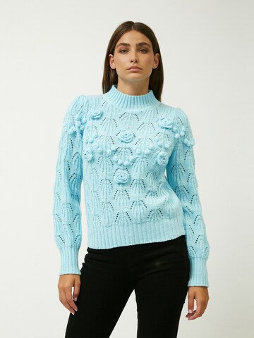 Influencer - Pullover em azul: frente