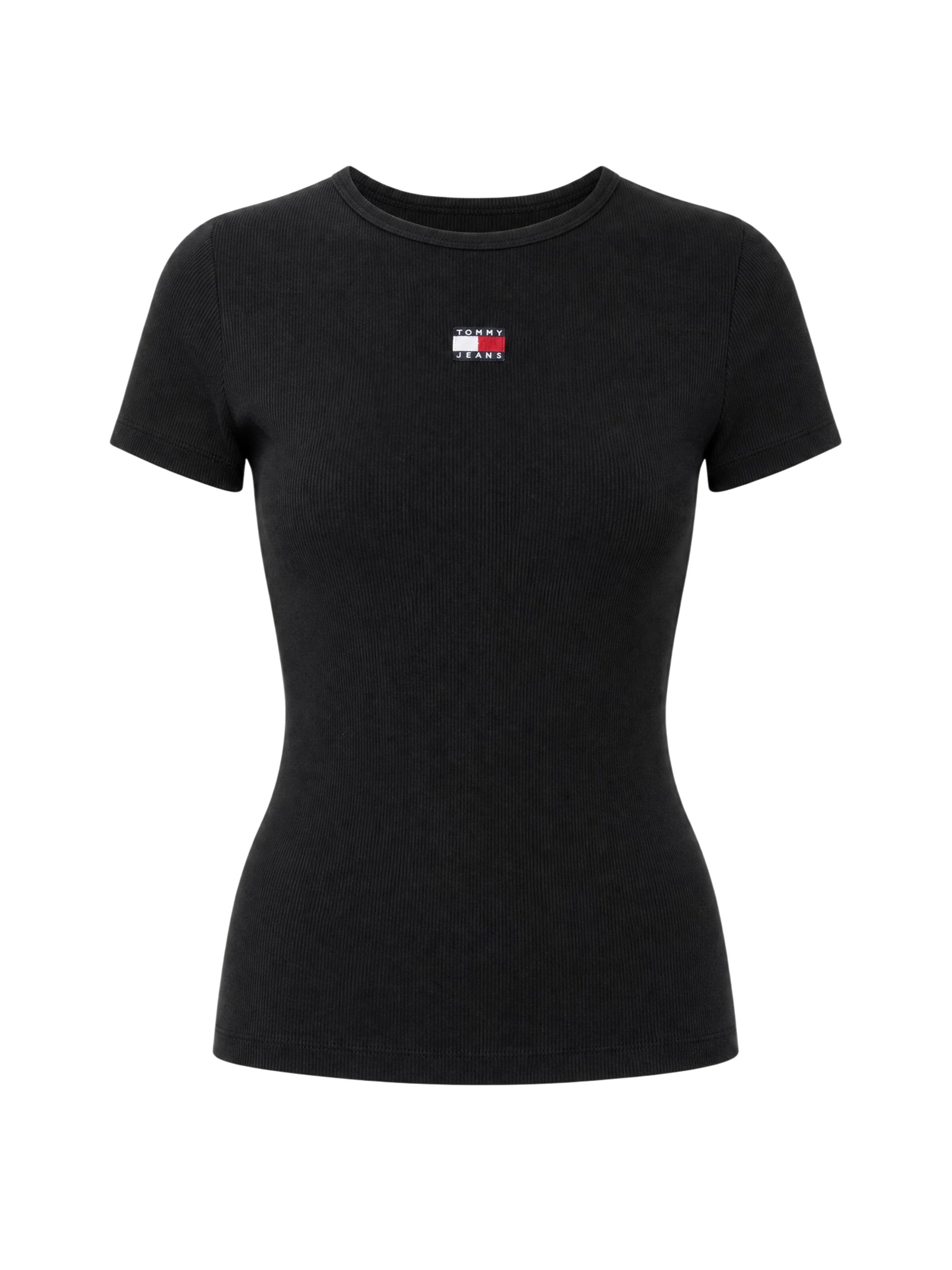 Maglietta 'TJW BADGE RIB DW0DW17881' di Tommy Jeans in nero: frontale