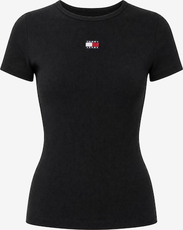 Maglietta 'TJW BADGE RIB DW0DW17881' di Tommy Jeans in nero: frontale