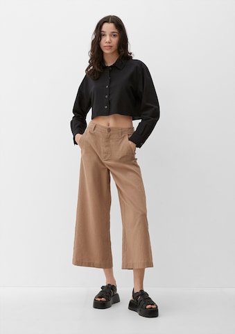 Wide leg Pantaloni di QS in marrone