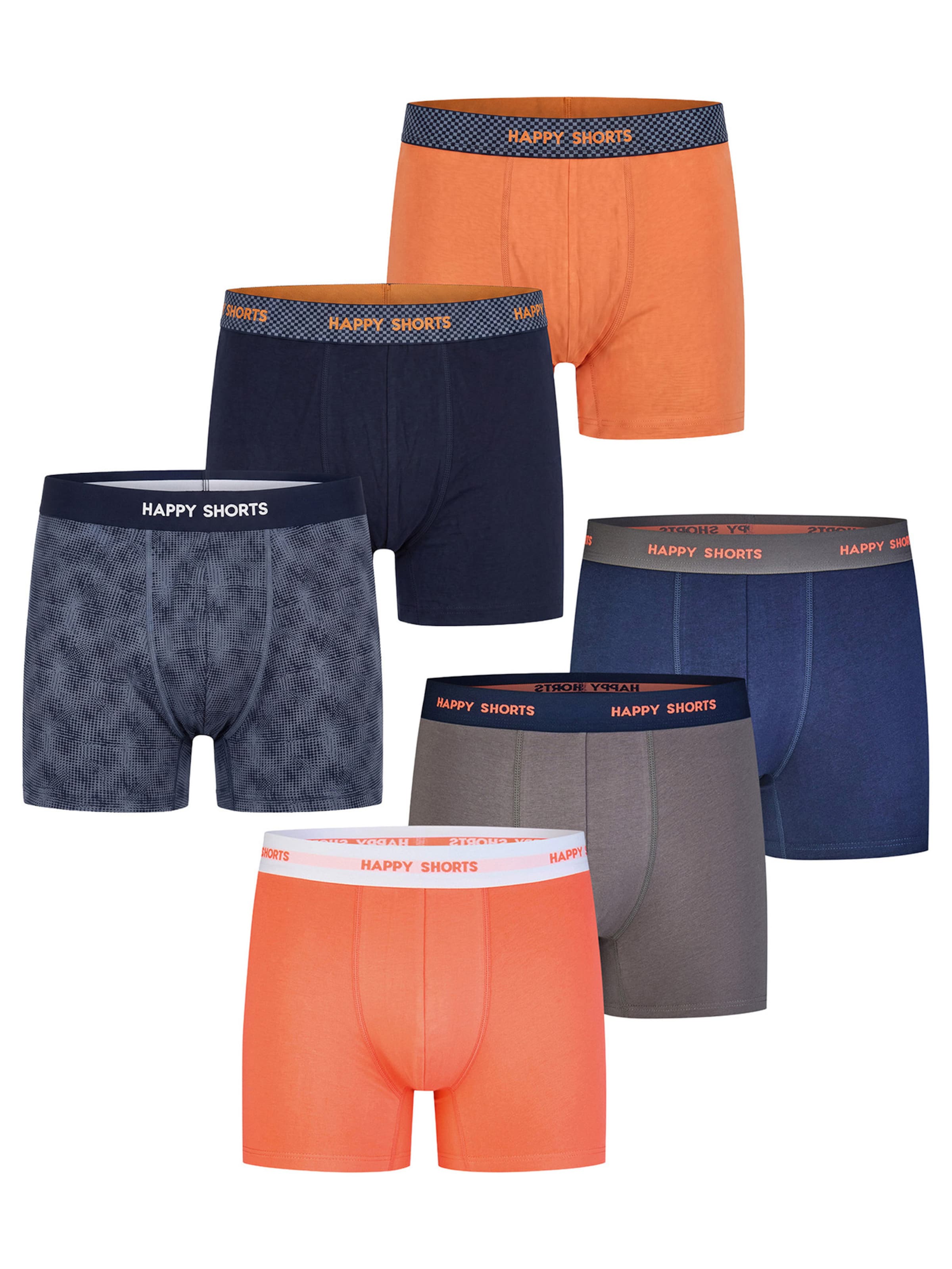 Happy Shorts Retro Boxer ' Jersey ' in Blau: Vorderseite