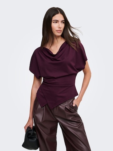T-shirt 'ONLEMBER' ONLY en violet : devant