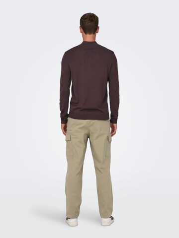 Only & Sons Sweater 'Wyler' in Brown
