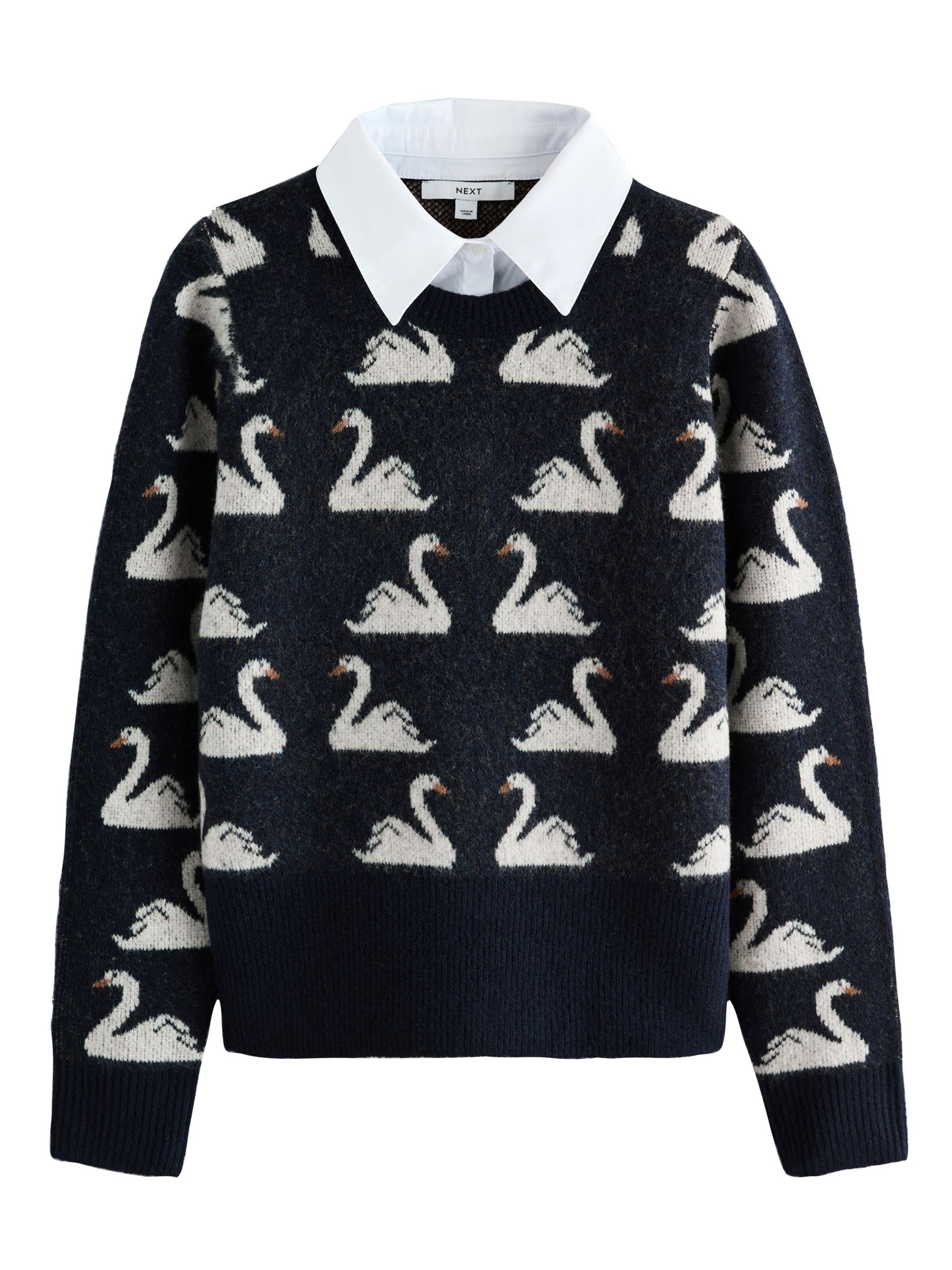 Pulover de la Next pe alb: față