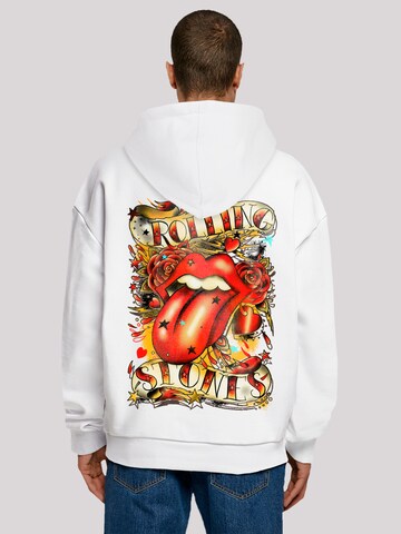 Sweat-shirt 'The Rolling Stones Tongue And Stars' F4NT4STIC en blanc