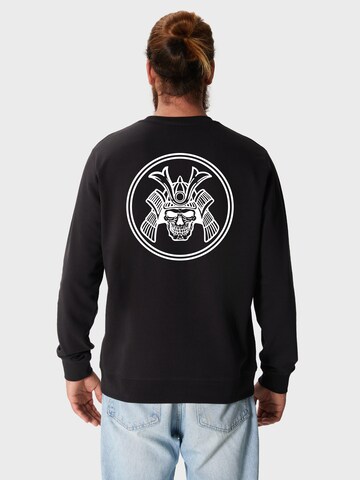 Oldskull Sweatshirt 'Samurai' in Black: front