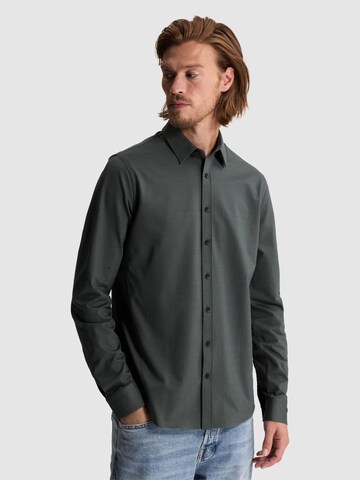 CAST IRON Slim fit Skjorta 'Twill jersey shirt' i beige: framsida