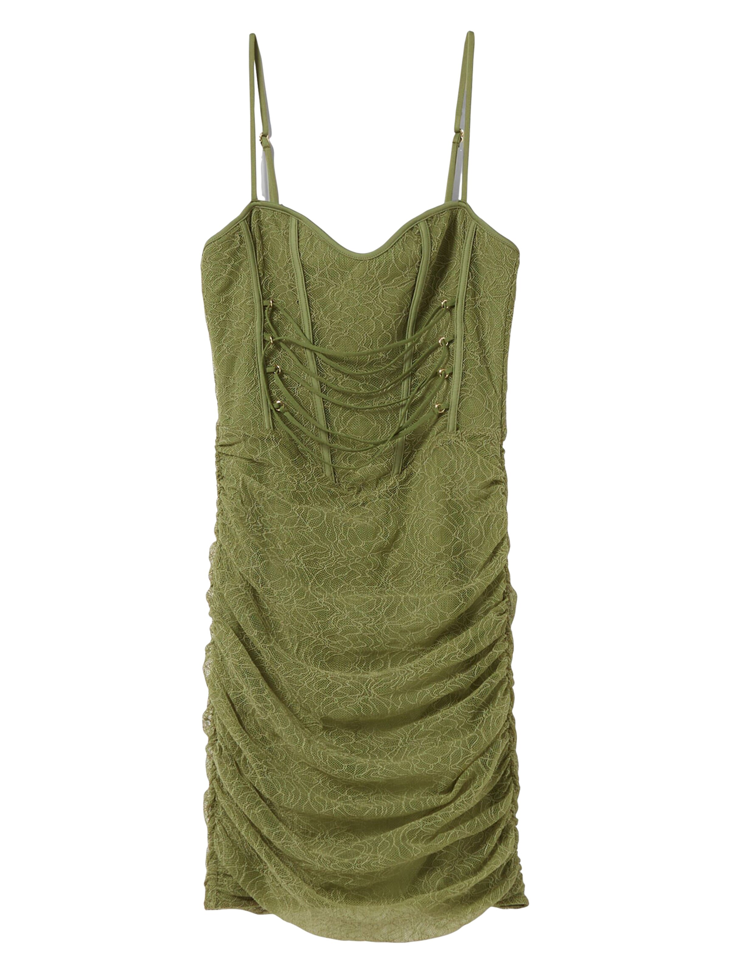 Bershka Šaty - Zelená: predná strana