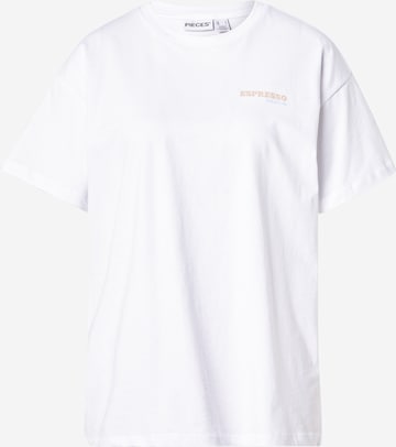 T-shirt oversize 'PCALIFI FASTTRACK' PIECES en blanc : devant